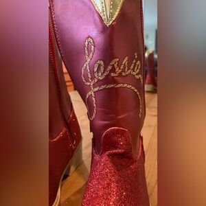 Never worn Disney Disney Jessie Toy Story Red Glitter Kids  Boots size 13/1